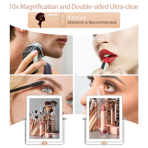 Fascinating Wall-Mounted 10X Double-Sided Makeup Mirror