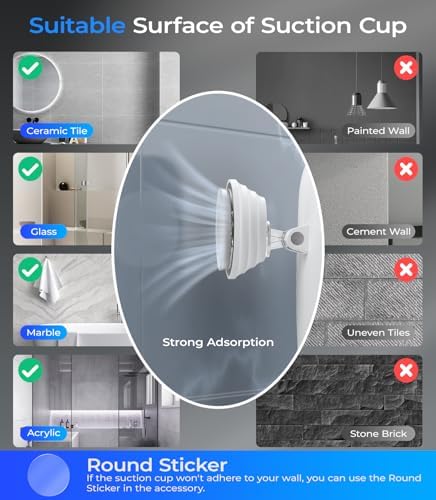Gospire Heated Fogless Shower Mirror No-Fog Waterproof Rechargeable No Drilling
