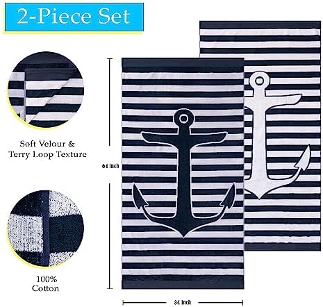 Superior Cotton Beach Towels Set for Kids and Adults