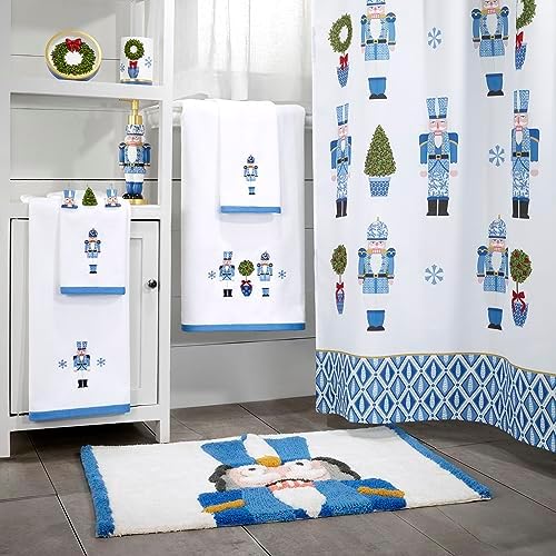 Fingertip Towels - Soft Absorbent Christmas Collection Nutcracker Trellis Set of 2