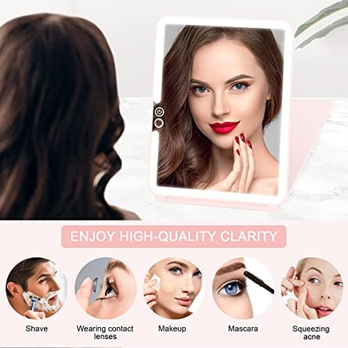 Compact LED Makeup Mirror with Touch Screen