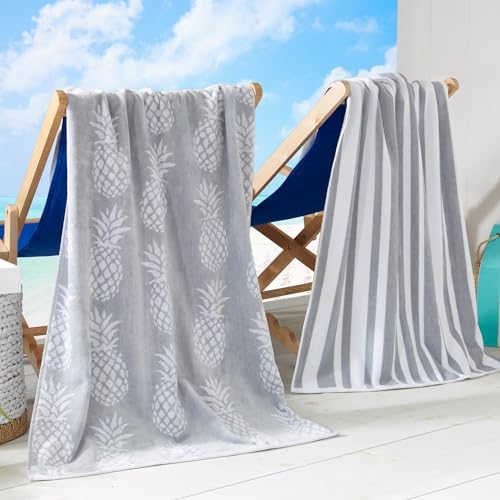 Perfect Beach Towels 100 Cotton Quick-Dry Absorbent Set of 2 30x60