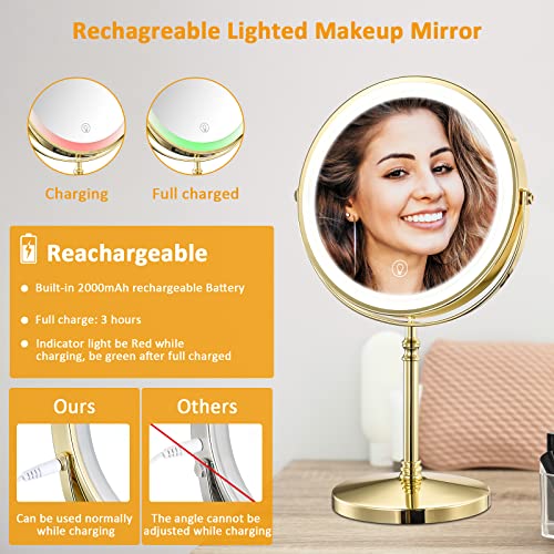Chapelle 8-Inch Rechargeable Makeup Mirror
