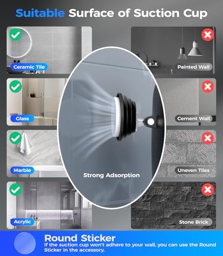 Gospire Heated Fogless Mirror with Light and Adjustable Brightness