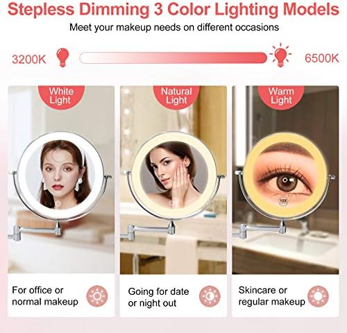 Rechargeable Magnetic 8-inch Makeup Vanity Mirror
