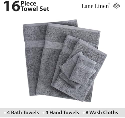 Premium 16-Piece Cotton Bath Towels