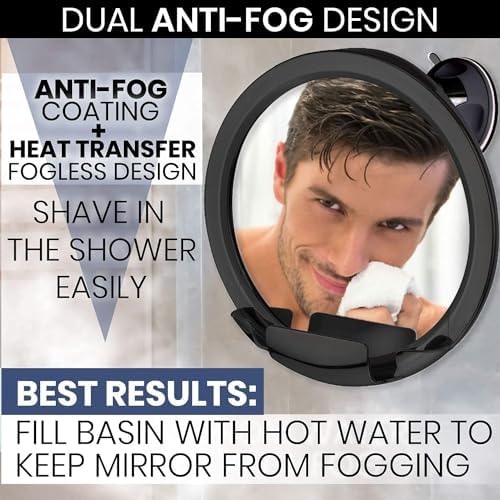 MirrorVana Dual Antifog Shower Mirror Shave with Confidence