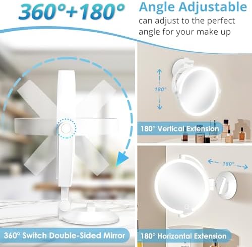 Fabuday Magnifying Mirror with Lights and Suction Cup