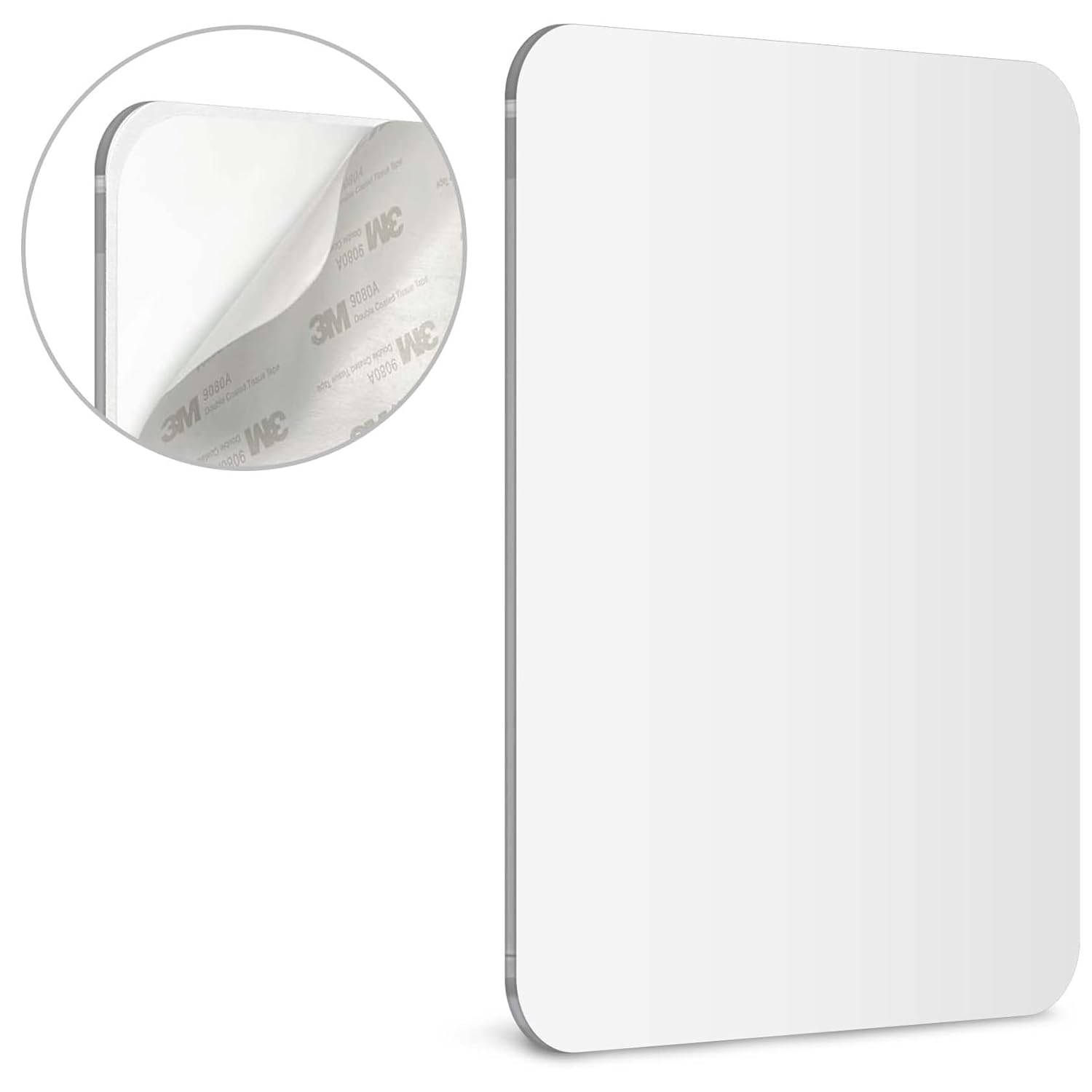 Mavoro Shaving Mirror for Shower - 7x9in Frameless Adhesive Mirror