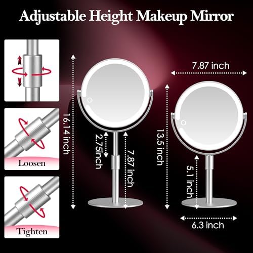 Elegance Make Up Mirror Aluminum Alloy with 20X Lighted Professional features