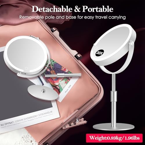 Elegance Make Up Mirror Aluminum Alloy with 20X Lighted Professional features