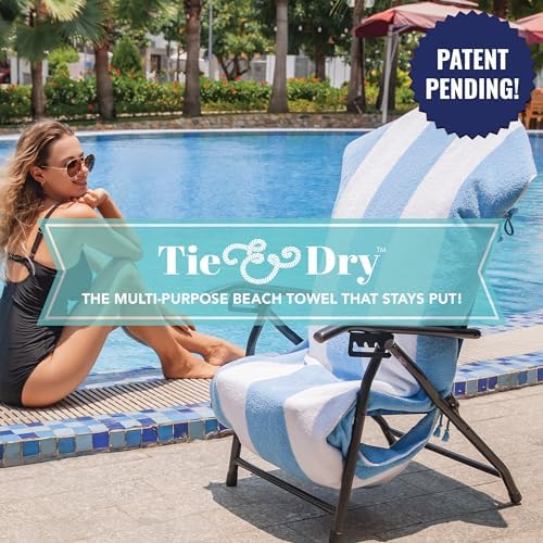 Distinctive Beach Towels Tie-and-Dry Style Cabana Stripe
