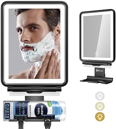 Fogless Shower Mirror with Squeegee