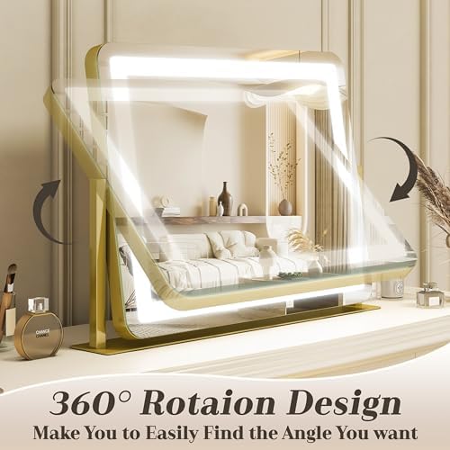 Gold Vanity Mirror with Lights