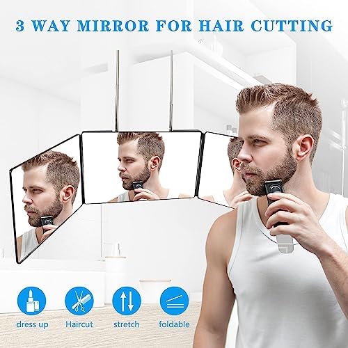 HD Self-Haircut Mirror with Adjustable Height