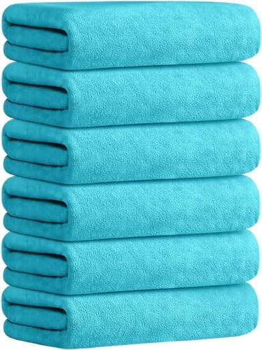 JML Microfiber Bath Towel Set 6 Pack 30x60 Aquamarine