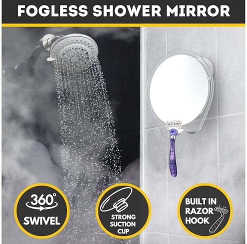 HoneyBull Compact Shower Mirror for Smooth Shaving