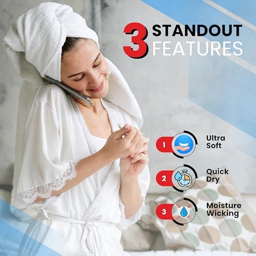 Luxury Soft 100 Ring-Spn Cotton Bath Towels Set