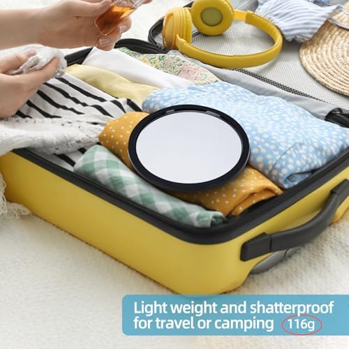 Perfect for Shaving Makeup in the Shower Suction-Closed Glassless Mirror