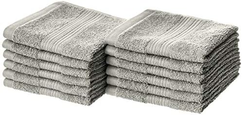 12-Piece Cotton Washcloths for Face Soft and Absorbent 12x12