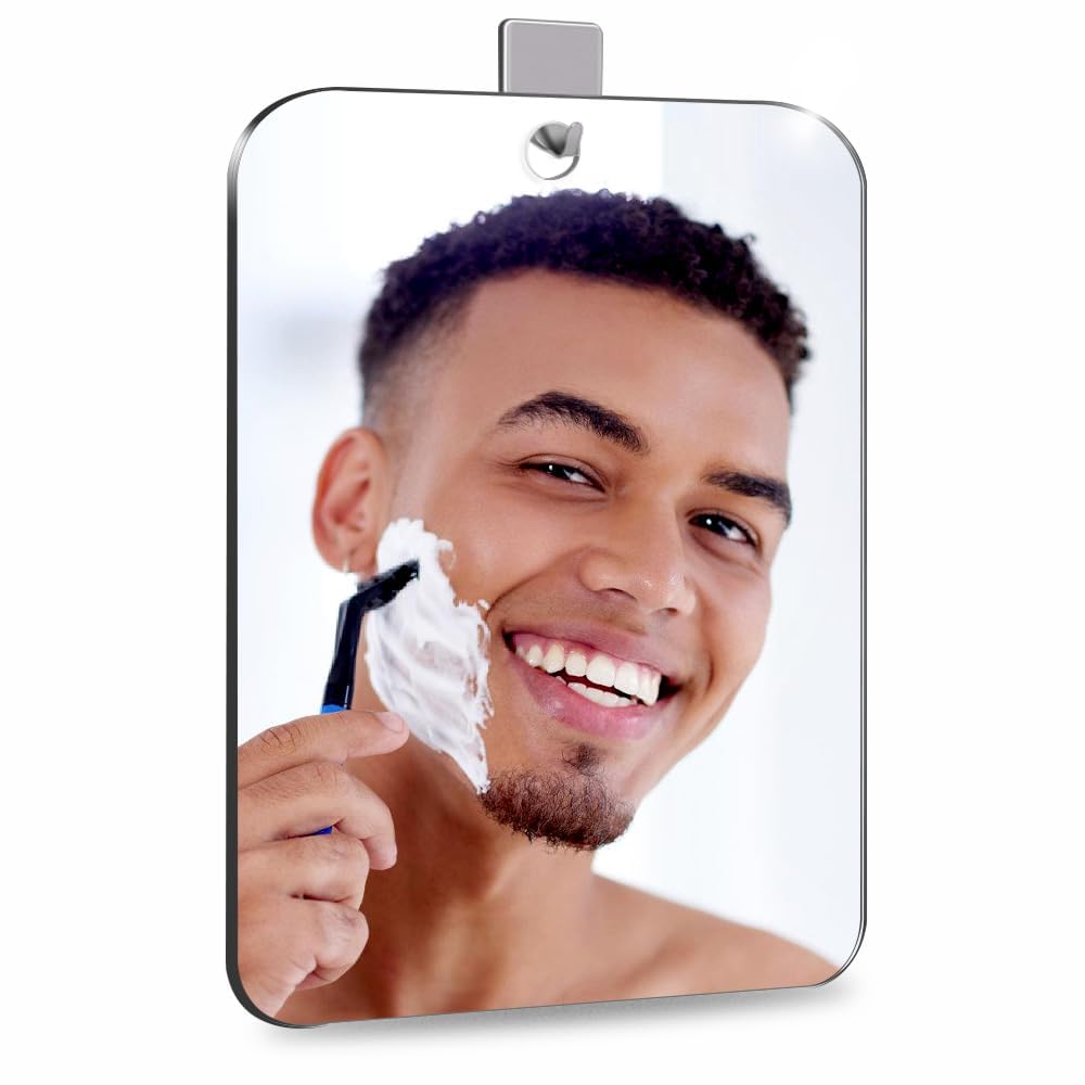 SAFEE MRROR Shaving Mirror No Fog 6x8 inches Travel-Friendly