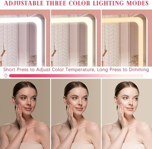Stylish Compact Vanity Mirror with Smart Lights for Makeup and Skincare