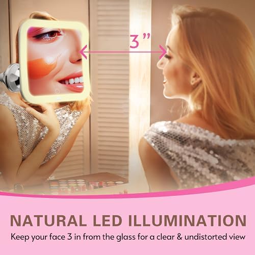10X Magnifying Compact Mirror with LED Lights