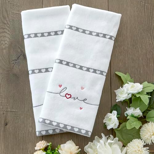 SKL Home Heart in Love Hand Towel Set 2 Count