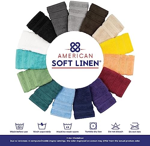 American Soft Linen Luxury 6 Piece towel set 100 Cotton Turkish Dark Gray