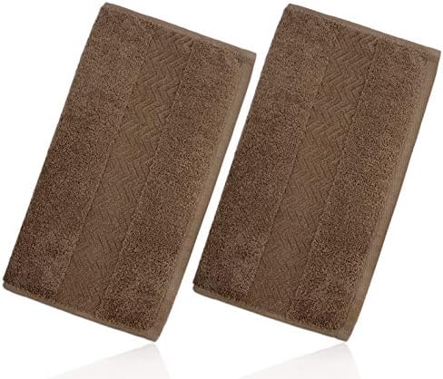 Cleanbear 13x28 Cotton Hand Towels Soft Durable Brown