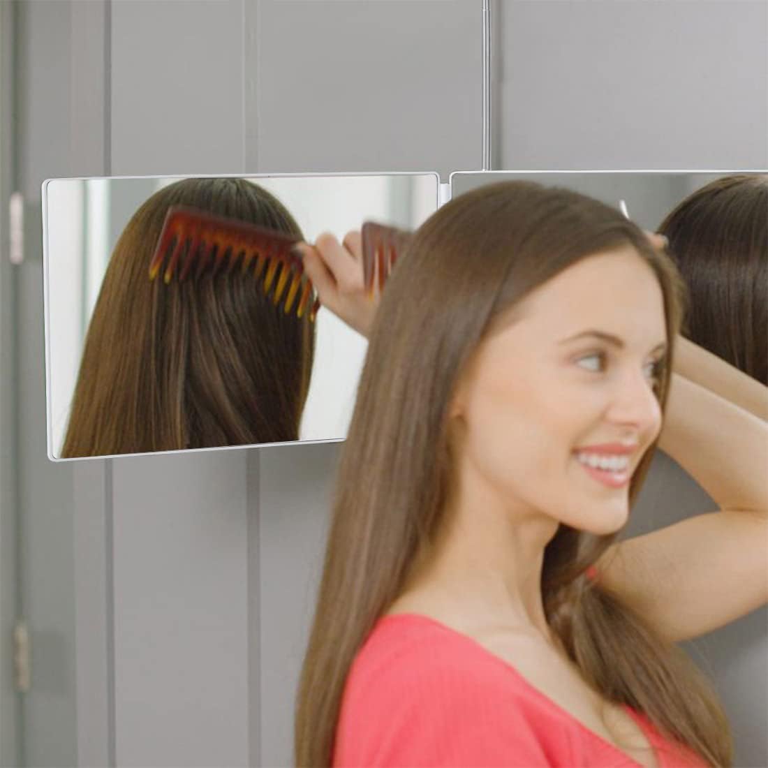 AAA Vanity Mirror with LED 360 Trifold Height Adjustable 5X Magnification