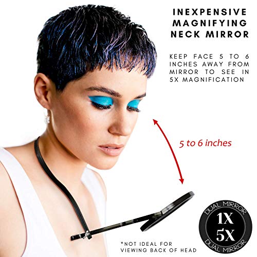 Rucci Round Portable Magnifying neck Mirror for Makeup Skincare