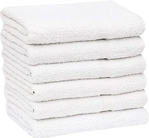 Quick-Dry 12-Piece White Bath Towels