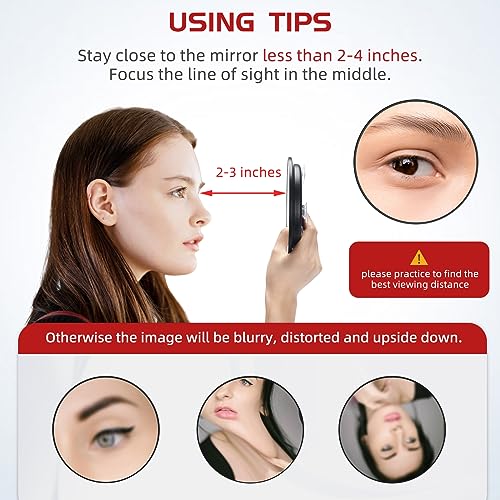 30X Magnifying Mirror Round Travel Mirror with Suction Cups