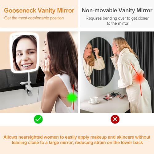 Ezcora Clip-On Lighted Makeup Mirror
