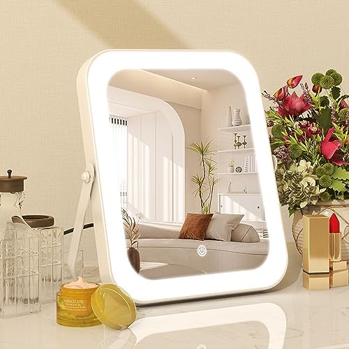 Sturdy 8x10 Vanity Mirror with Dusk-to-Dawn Dimmable Light