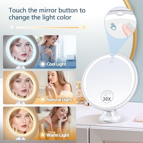 30x Magnifying Mirror with Light