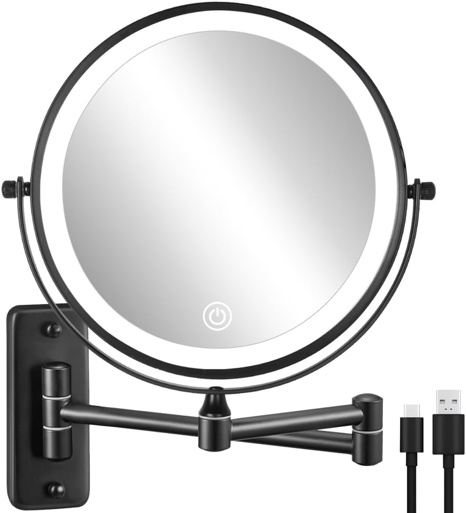 Decluttr Heavy Duty Light Emitting 8-Inch Rechargeable Mirror