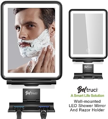 Fogless Shower Mirror with Squeegee