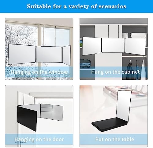 HD Self-Haircut Mirror with Adjustable Height