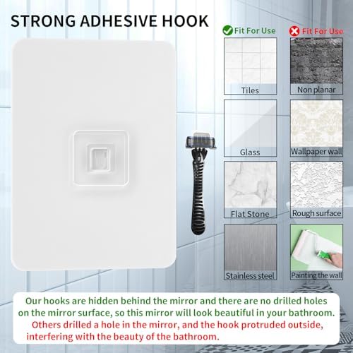 EUAIAJ Shaving Grooming Mirror 103x79in Frosted Easy Install