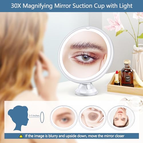 30x Magnifying Mirror with Light