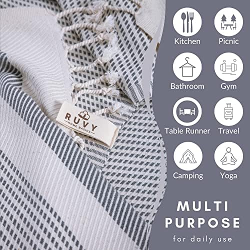 Ruvy Luxury Cotton Bath Towels Set - 2-Piece 18x40