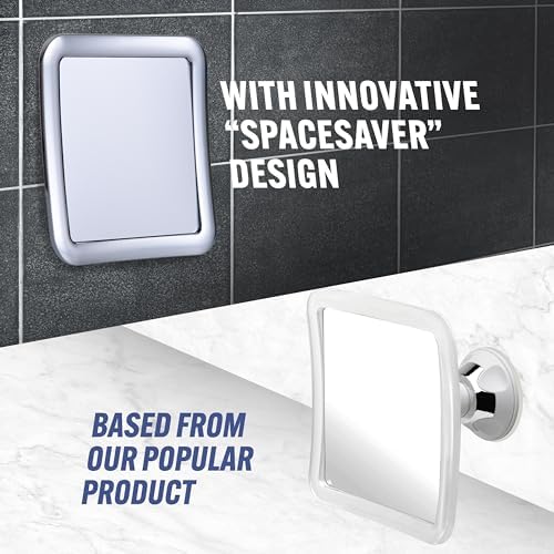 MirrorVana Travel Shower Mirror - Small Chromed Anti-Fog with suction cups