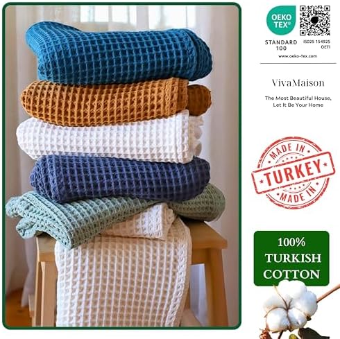 Viva Maison Waffle Bath Towel Set Soft Lightweight Luxurious