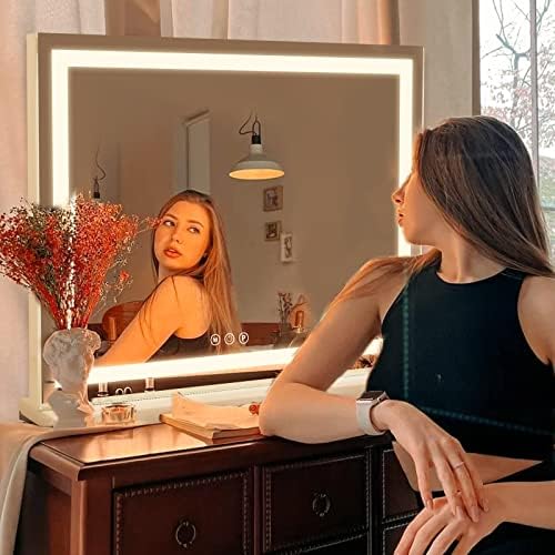 Sucedey 23x18 Inch Makeup Mirror with Lights and USB Charging