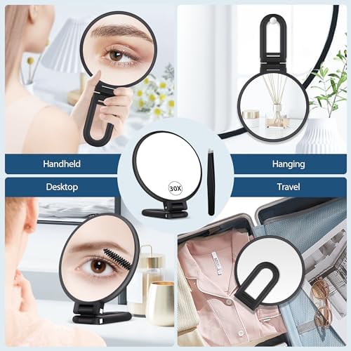 B Beauty Planet 30X Magnifying Mirror with Handle for Precision Makeup