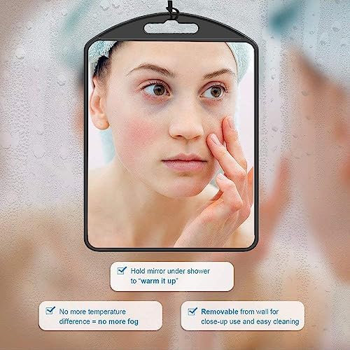 APHUIME-Large Shower Mirror Fogless Shave with Razor Hook