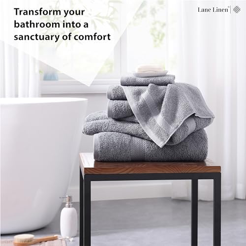 Premium 6-Piece Grey Bath Towels Set for Luxury Bathroom Experience