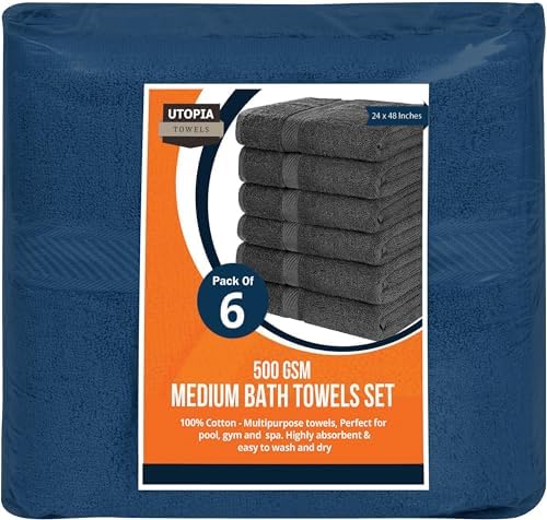 Utopia Bath Towels - Premium 6-Pack Medium Set